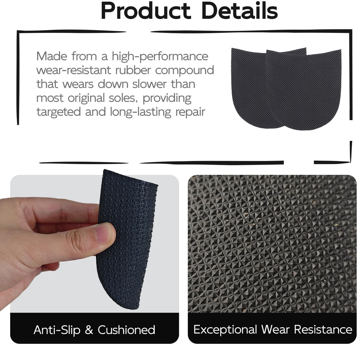 Omgoods - 2 Paar Rubber Schoenhempads voor Schoenreparatie en Bescherming