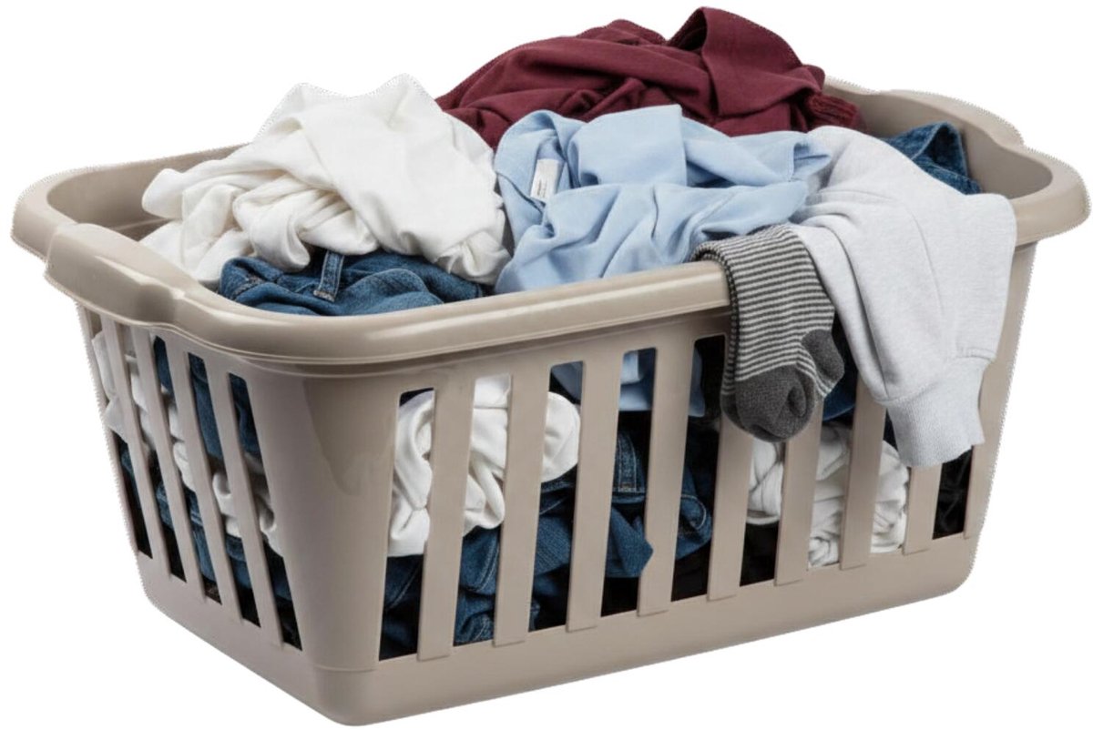Storage Solutions Wasmand van 40 liter - 60 x 40 x 26 cm - - taupe - kunststof - wasgoed manden - huishouden