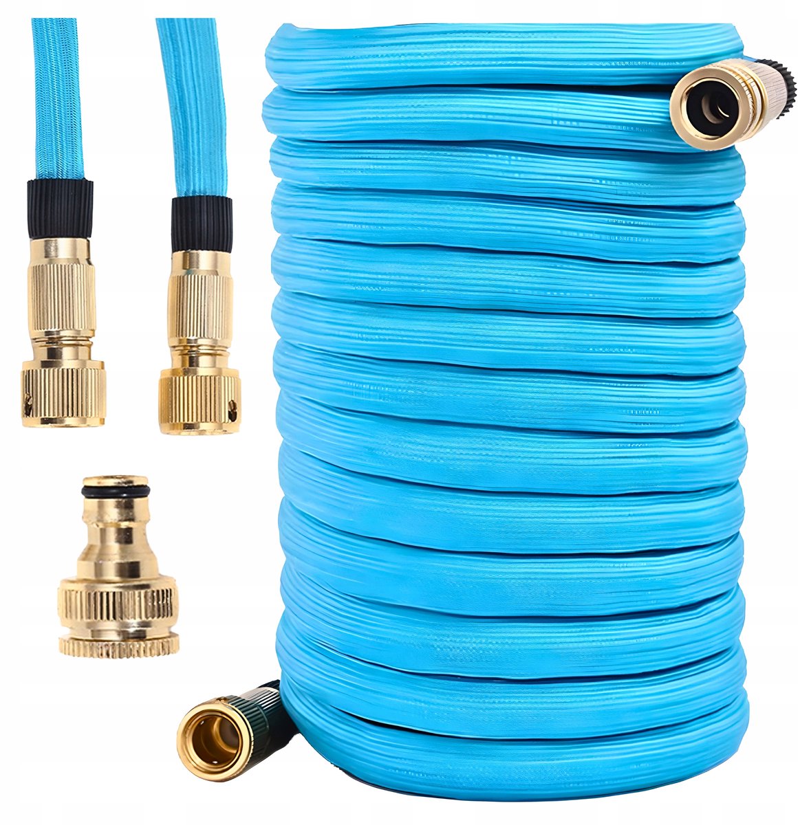 Flexibele Tuinslang Blauw 6,8-15m met Aluminium Koppelingen