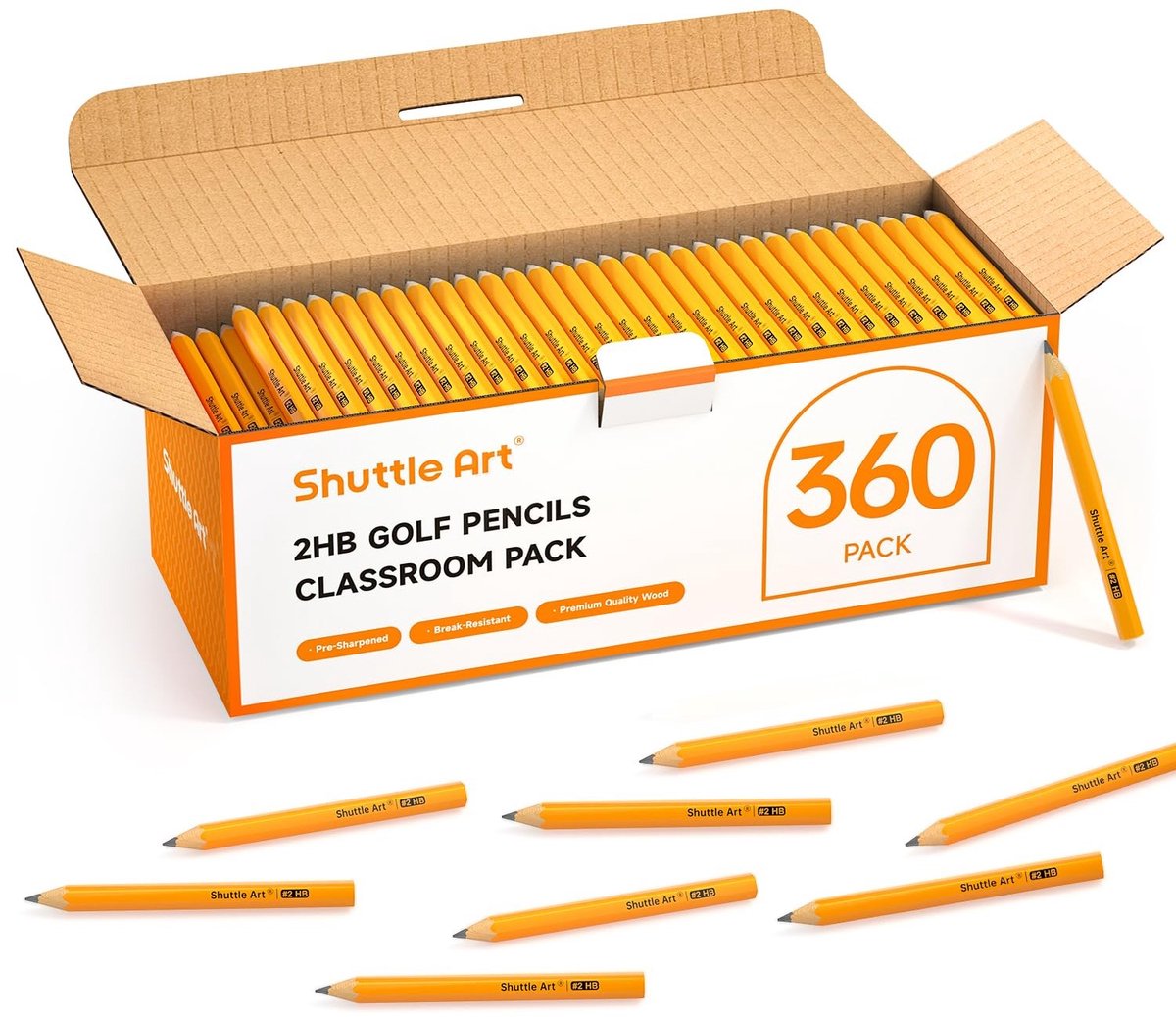SolidKeus - Set van 360 Mini HB Potloden voor Kinderen en Schoolgebruik