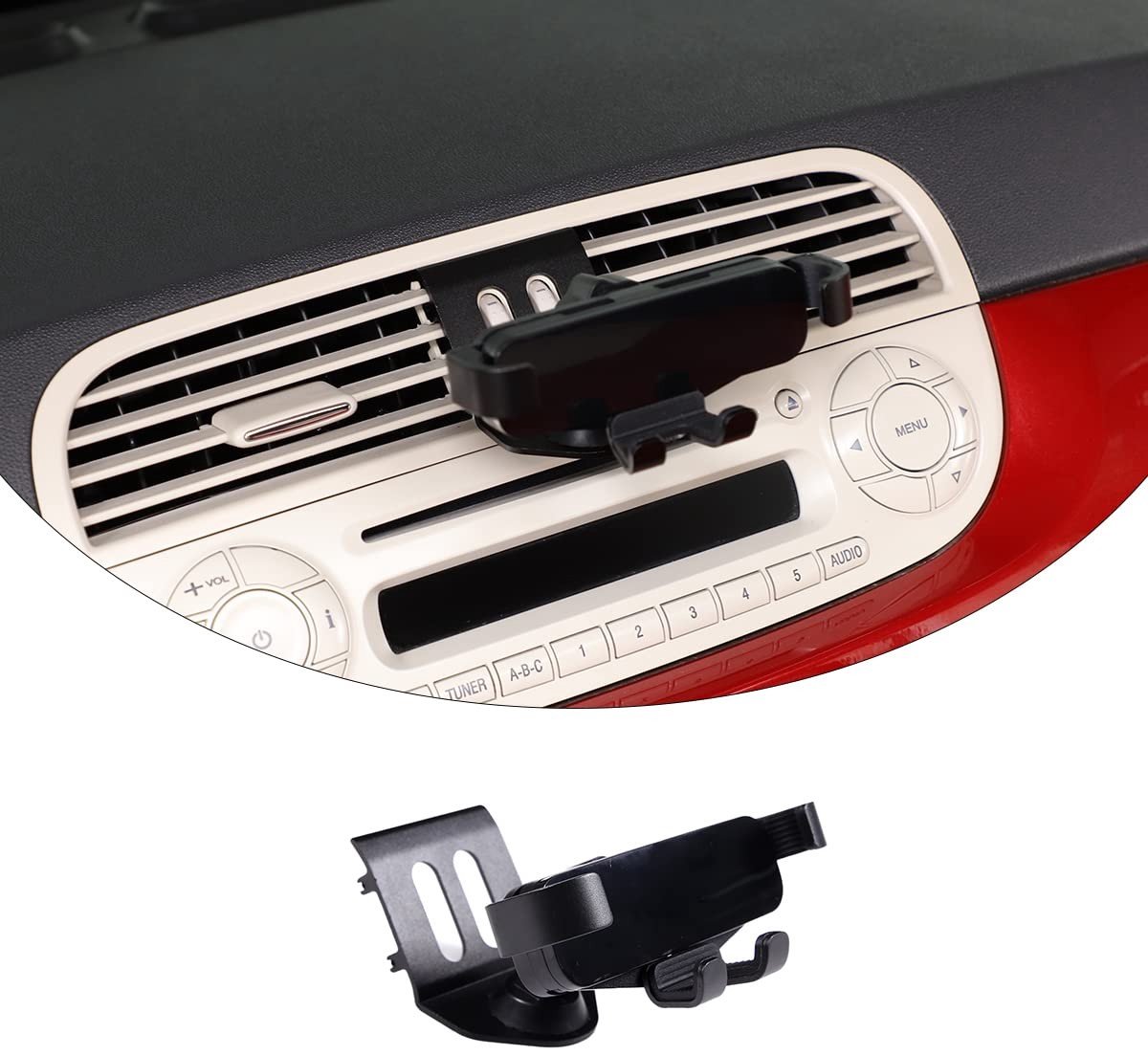 SolidKeus - Smartphone Houder voor Ventilatiegrille van Fiat 500 (2010-2015)