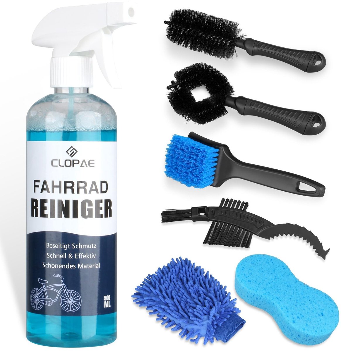 SolidKeus - Fietsonderhoudsset met 7 In 1 Reinigingsspray en Borstels