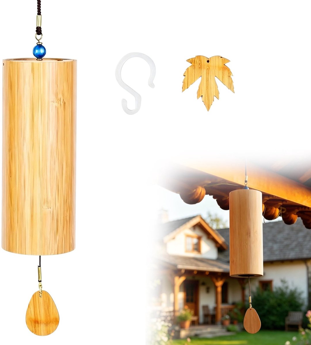 SolidKeus - Japanse Bamboe Windgong voor Meditatie en Tuin Decoratie