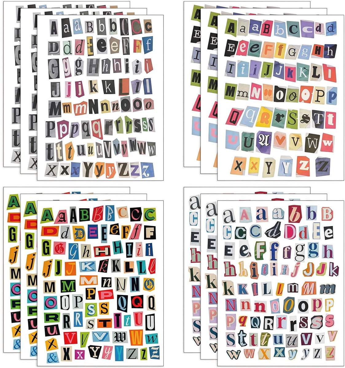 SolidKeus - 852 Stuks Vintage Letters Stickers voor Scrapbooking