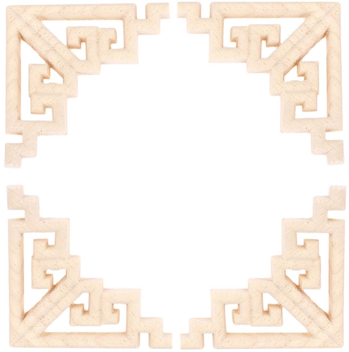 SolidKeus - Houten Decoratieve Hoek Sticker 8x8cm voor Muren en Meubels