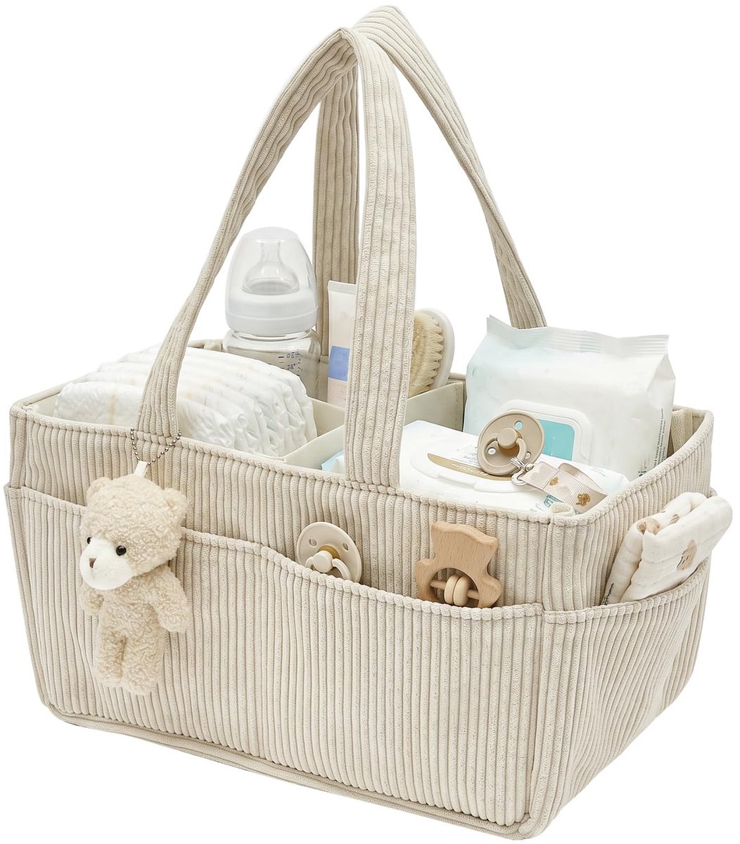 SolidKeus - Corduroy Luiermand Organizer voor Kinderkamer met Handvat