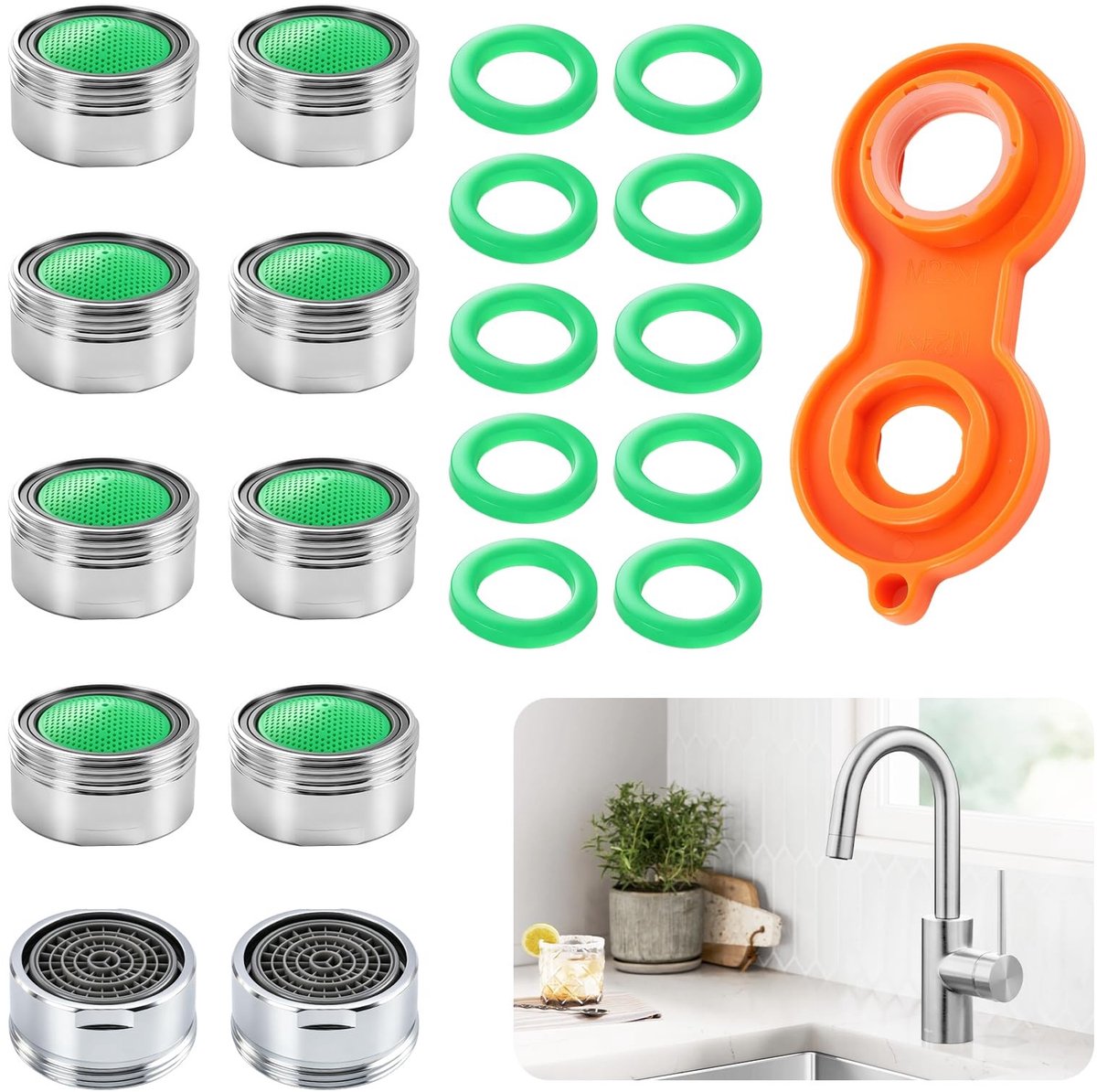 SolidKeus - Set van 10 M24 Mengsproeiers voor Kranen