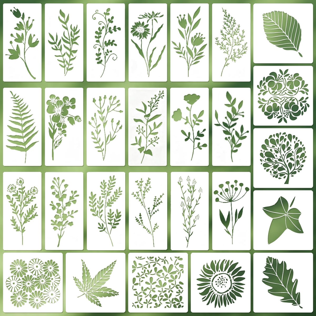 SolidKeus - 27 Stuks Herbruikbare Bloemen Sjablonen voor Schilderen