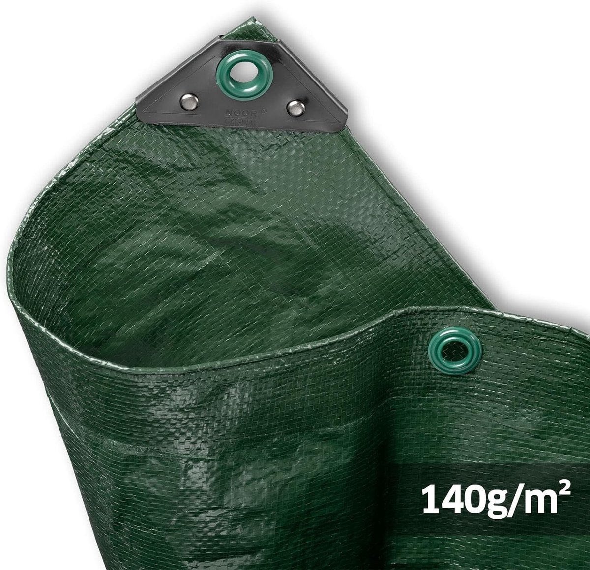 NOOR Profi Afdekzeil, 140 g/m², 6 x 10 m, groen, multifunctioneel zeil voor bescherming tegen weersinvloeden, ideaal - ShopVlot
