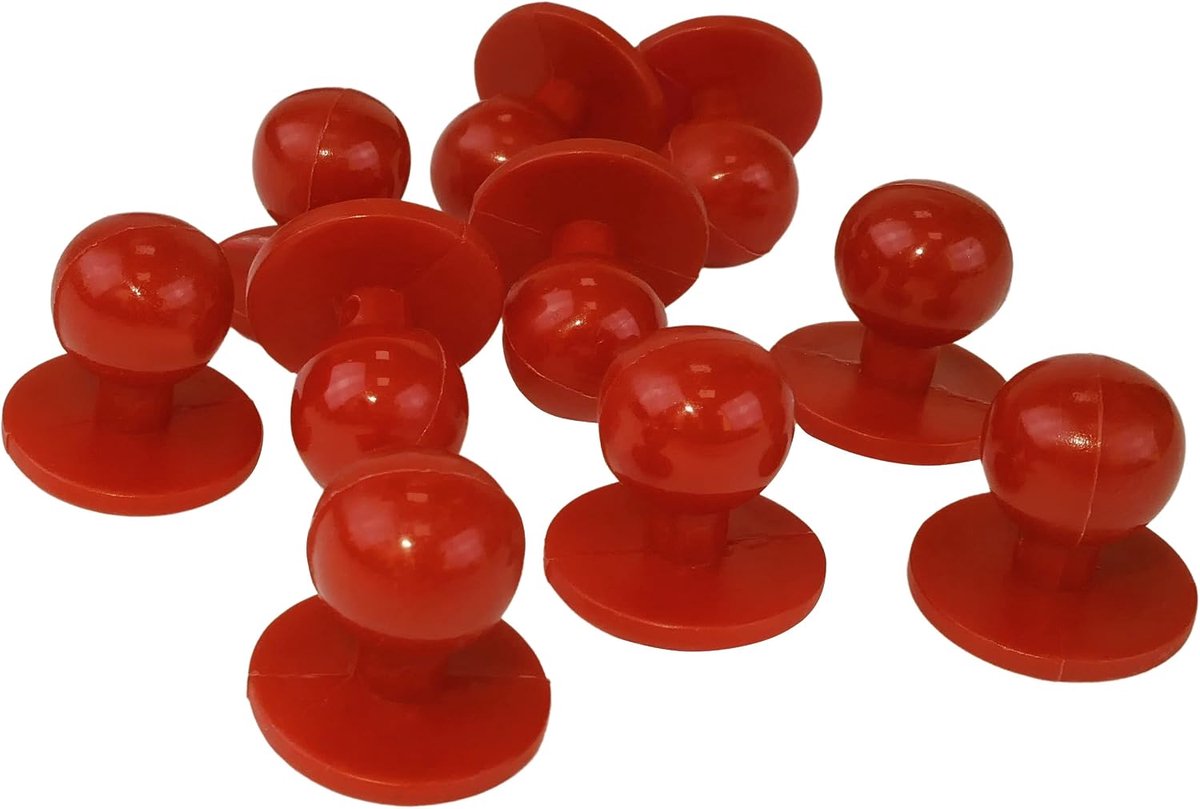 Knopen voor kookjas Ø17,5x17 mm - kleur rood - van kunststof - banketbakkerij kleding handwerk breien