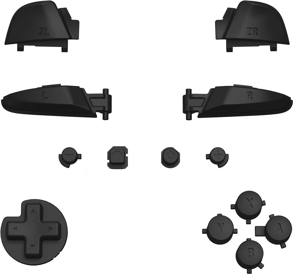 EXtremeRate Zwart Reparatie ABXY D-pad ZR ZL L R Sleutels voor Switch Pro Controller, DIY Vervanging Volledige Set Knoppen met Gereedschap voor Switch Pro - Controller NIET Inbegrepen