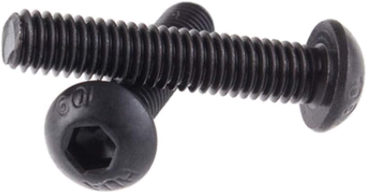 Bevestigingsmiddelen Nagels Machineschroeven - Koolstofstaal Zeshoek Knoop Paddestoel Hoofd Machine Schroef Hexagon Inbusbouten Zwart M5 M6