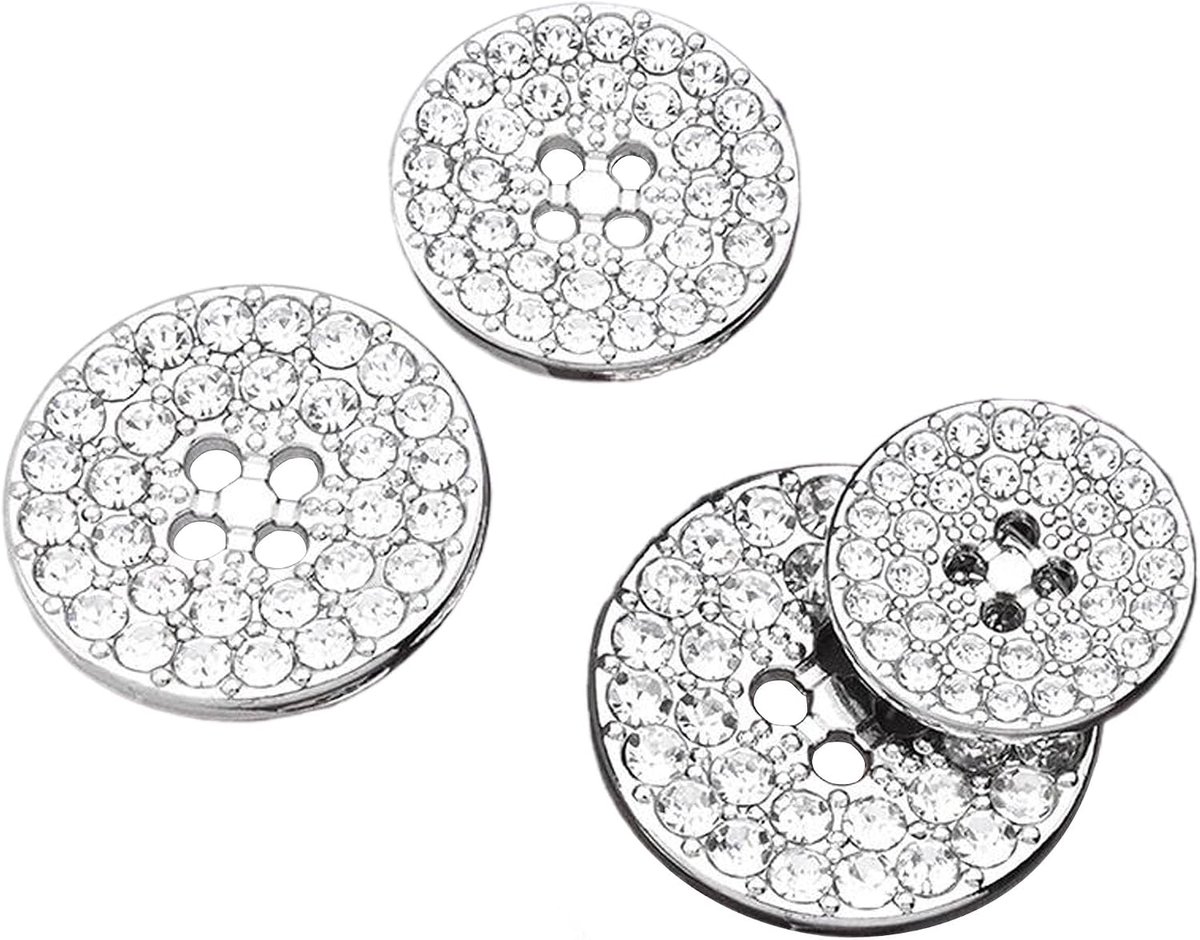 Knopen Aannaaien met Strass voor Cardigan Dirndl Mantel Blazer (B10S 23 mm)​​ | Elegante knopen sieraden emaille metaal naaiset jas blazer cardigan en jassen
