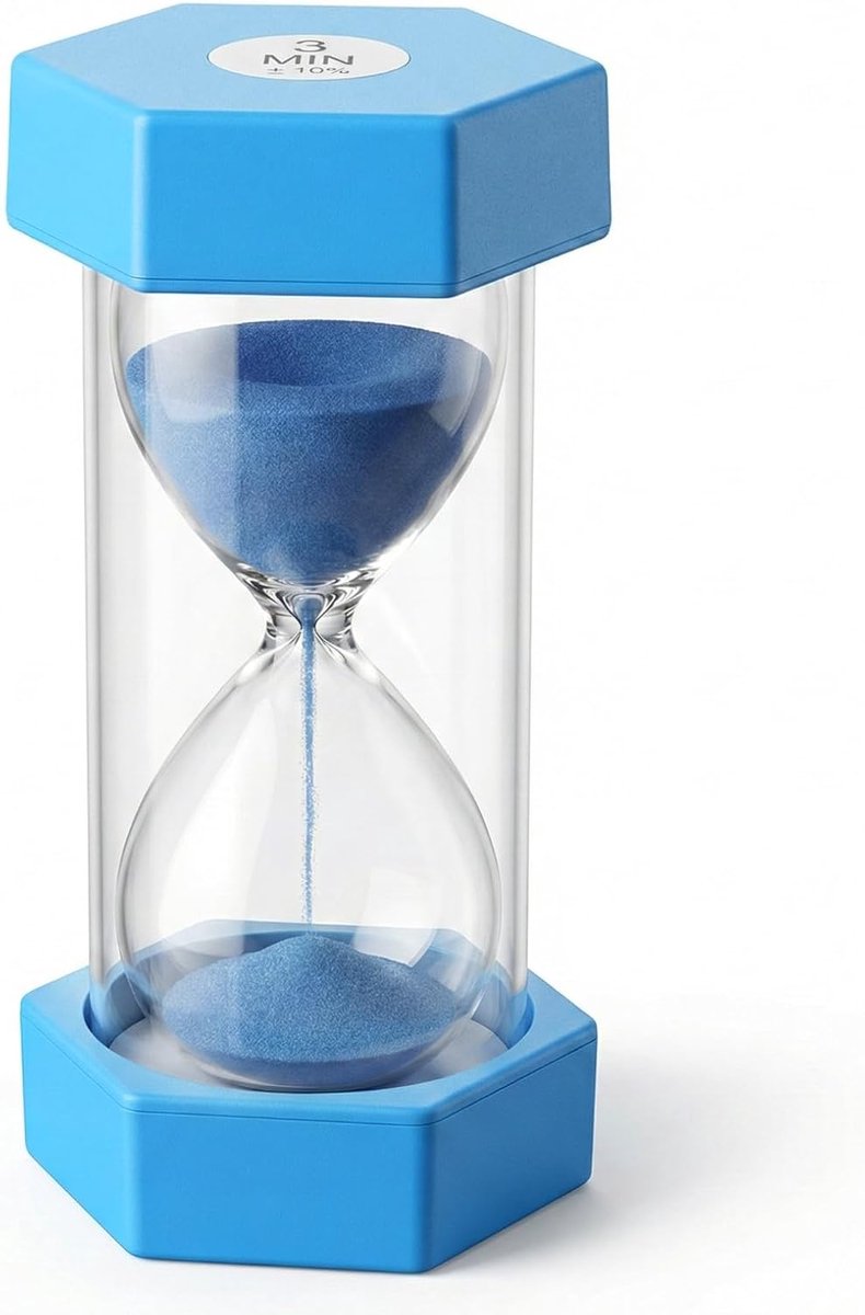 3 minuten, schokbestendig zeshoekig tandenborstelhorloge met ABS-behuizing en glas, vloeiend, fijn zeesand, timer voor leren, spelen, tandenpoetsen, perfect voor school, kinderdagverblijf