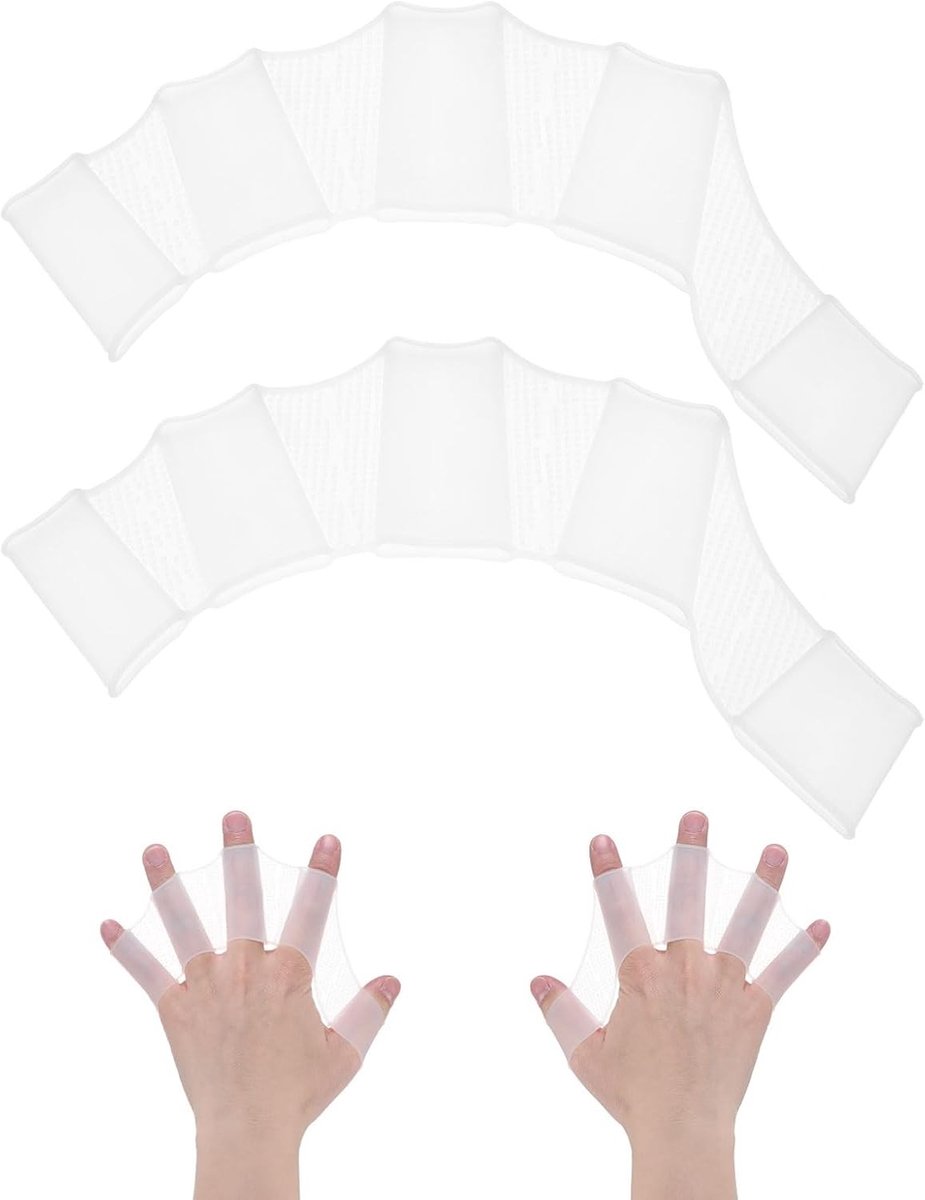 1 Paar Siliconen Zwemhandschoenen Halfvinger Frog Type Medium voor Training, Water Aerobics en Duiken - Waterdicht en Comfortabel