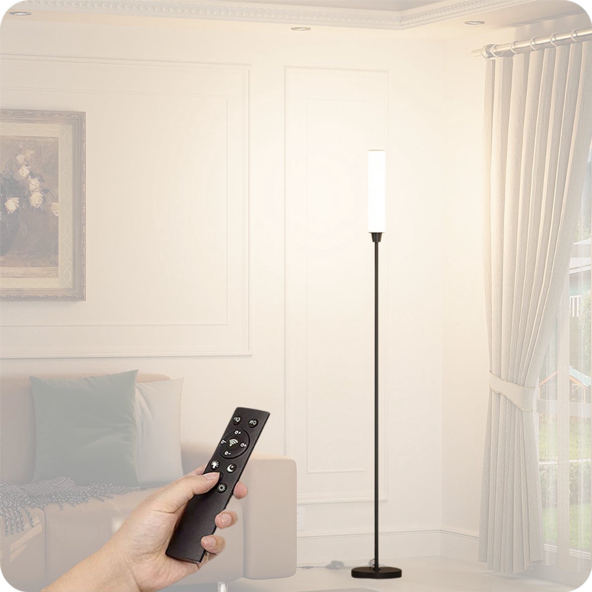 Zavio® Hoeklamp - Staande Lampen Woonkamer - Vloerlampen Woonkamer