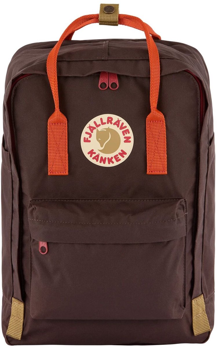 Fjällräven laptop rugzak rugzak met laptopvak Kånken Koncept Laptop 15" 18L Black Oak - Rowan Red donkerpaars