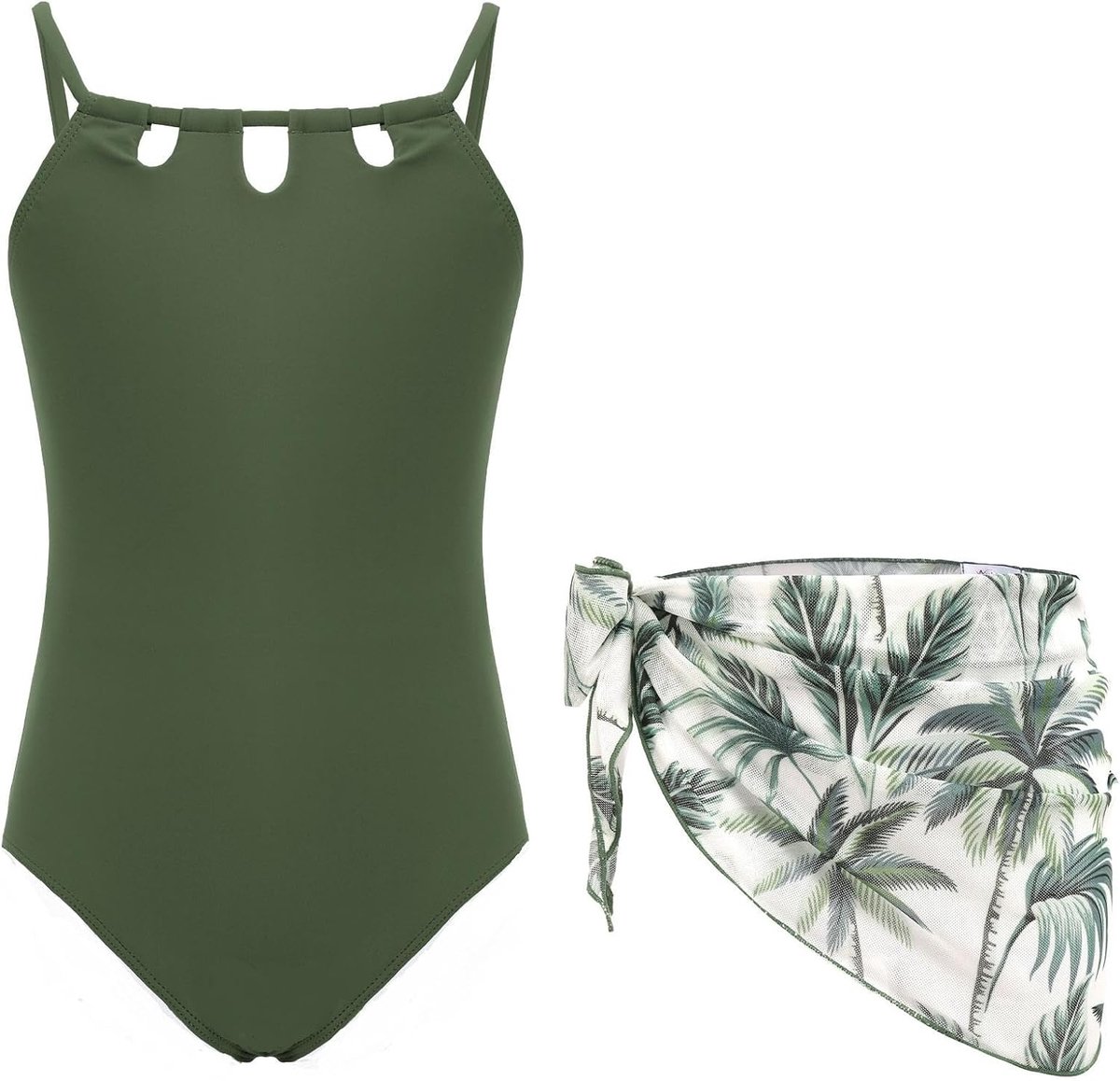 Meisjesbadpak met rok, bloemenprint, zwempak, zomer, tweedelig badpak voor meisjes, 7-15 jaar