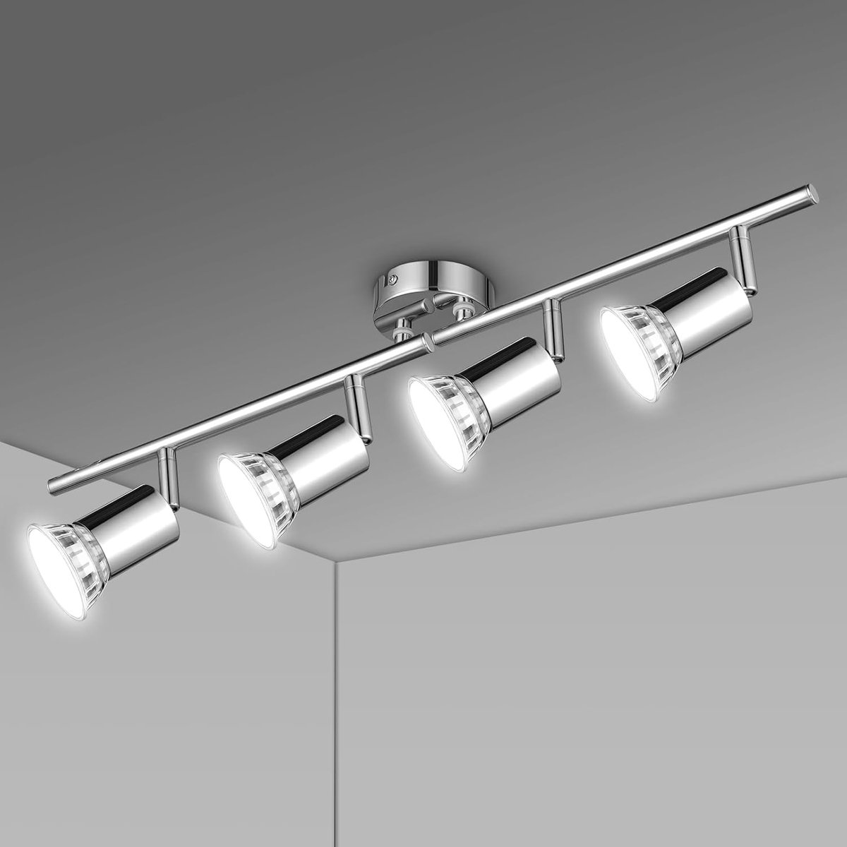 Plafondspots Met 4 GU10-voet, Moderne Kroonluchter Voor Bar, Slaapkamer, Keuken, Zonder Lamp