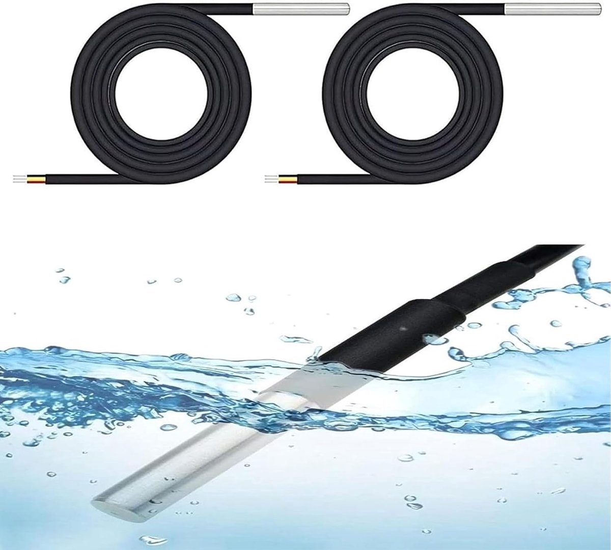 5 meter temperatuursensor, 2 stuks, waterdicht, compatibel met Arduino