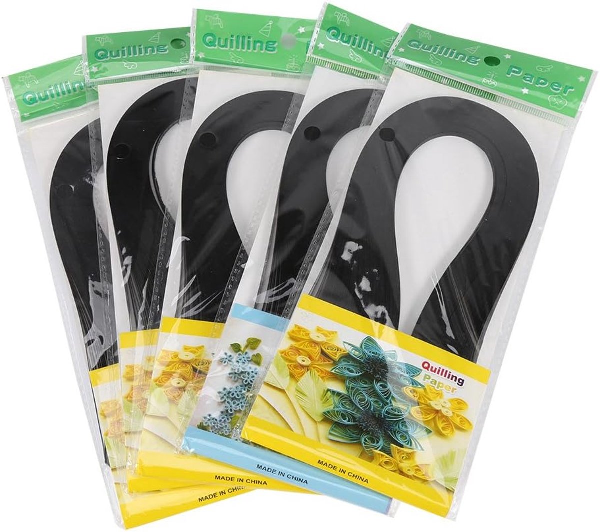 Quilling Paper 3mm Origami Paper 600 Pcs (Zwart)