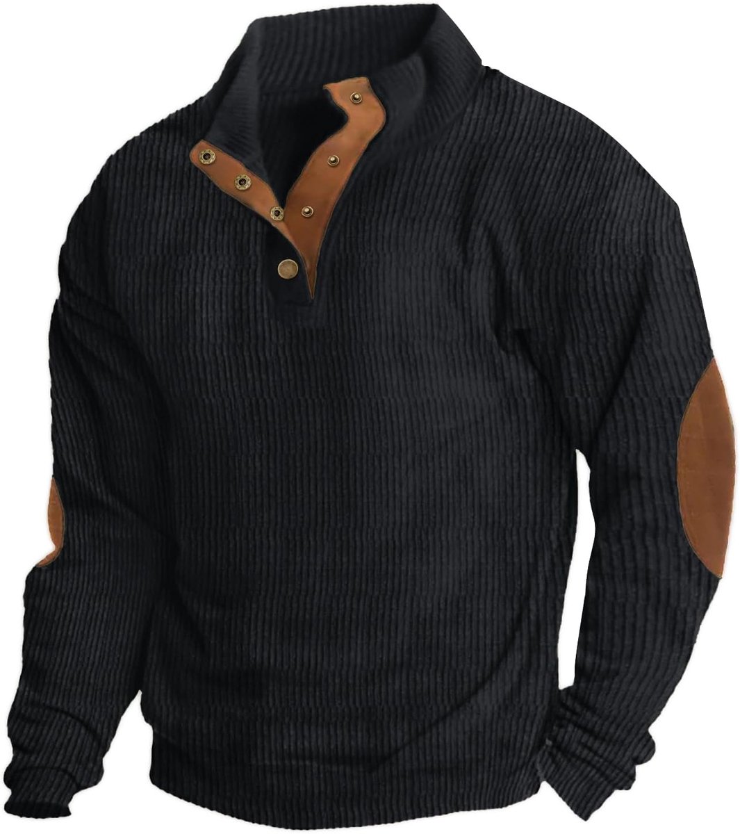 Sweatshirts Henley Neck Snap Knopen Stand Kraag Lange Mouw Winter Sweatshirt Tops