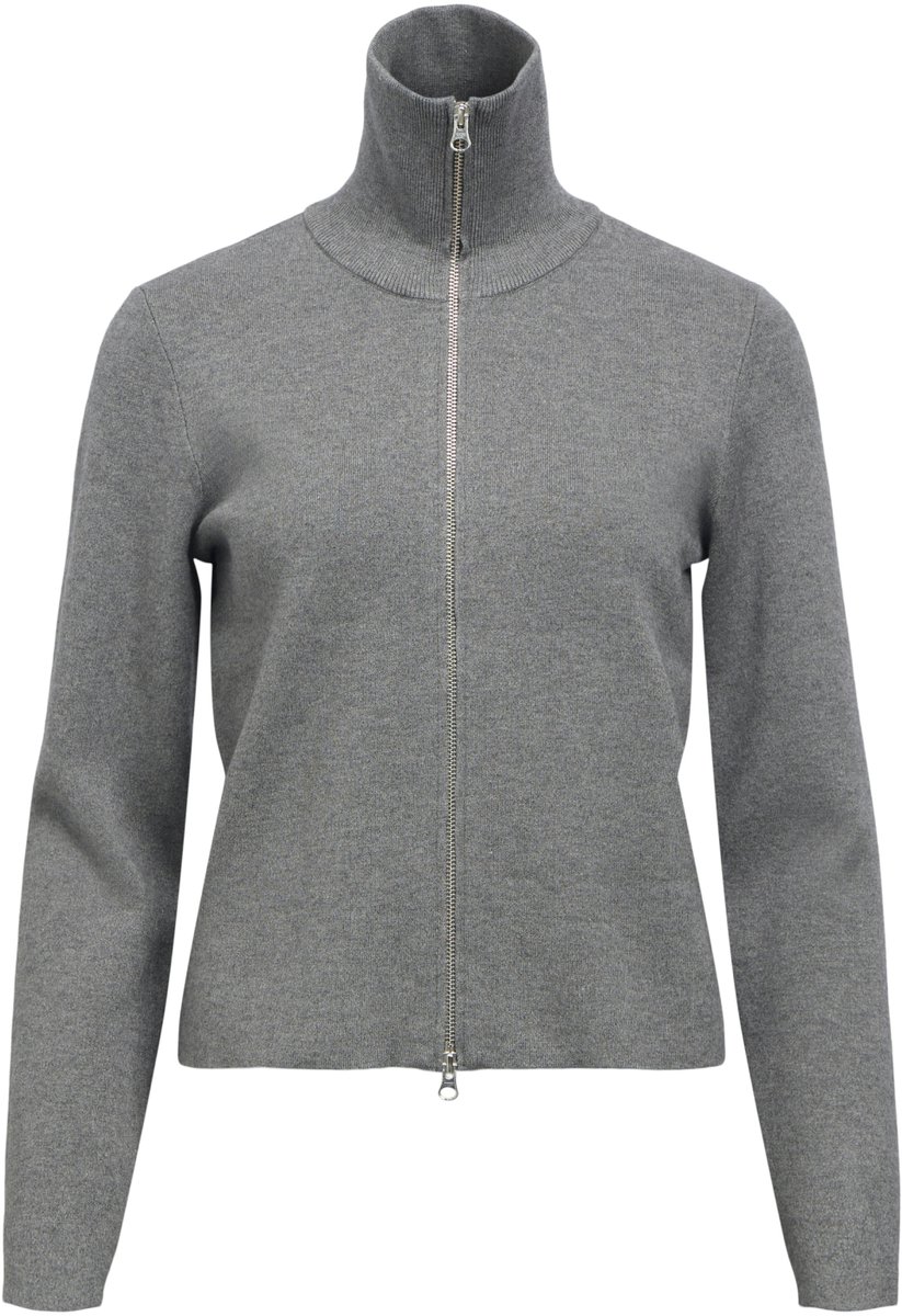 Object Vest Objreynard L/s Re Zip Cardigan Noos 23050195 Medium Grey Melange Dames Maat - XS