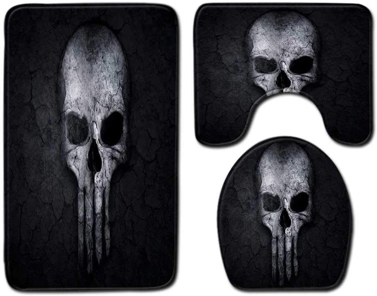 Badmat Deksel, Anti-slip Mat, Toiletmat Driedelige Set, Badkamer Deurmat, Badkamer Mat, Badkamer Anti-slip Mat 45cmx75cm