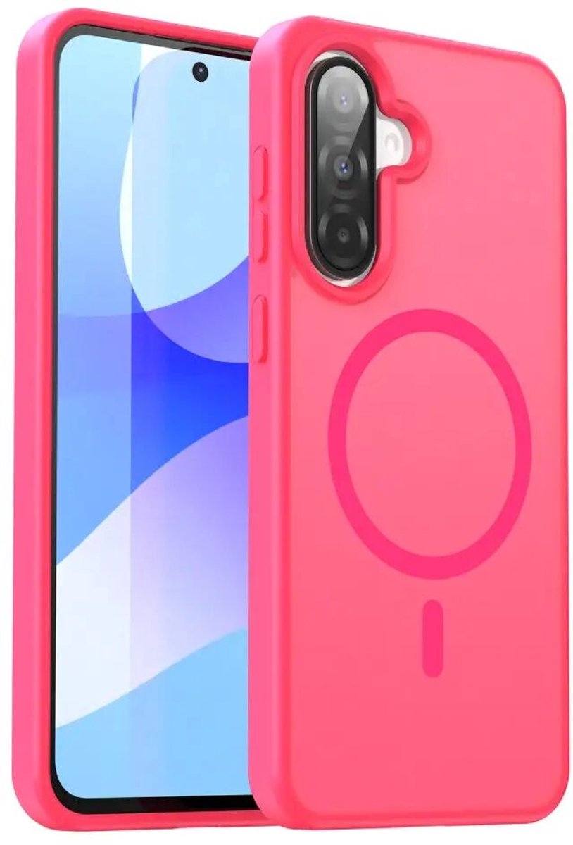 Hoesje voor Samsung Galaxy A27 – Hybrid Back Cover - Compatible met MagSafe – Schokabsorberend TPU & Hard PC – Matte Semi Transparante Beschermhoes Roze