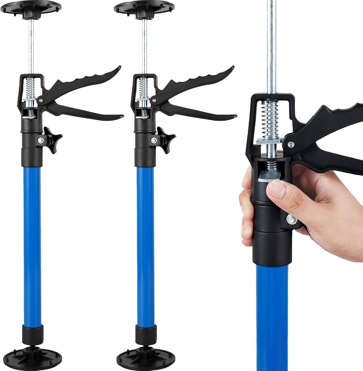 2 stuks, 30-59 cm/50-115 cm, maximale belasting 40 kg, steunhouder, telescoopstang, voor plafondmontage, gipsplaat 95-115 cm