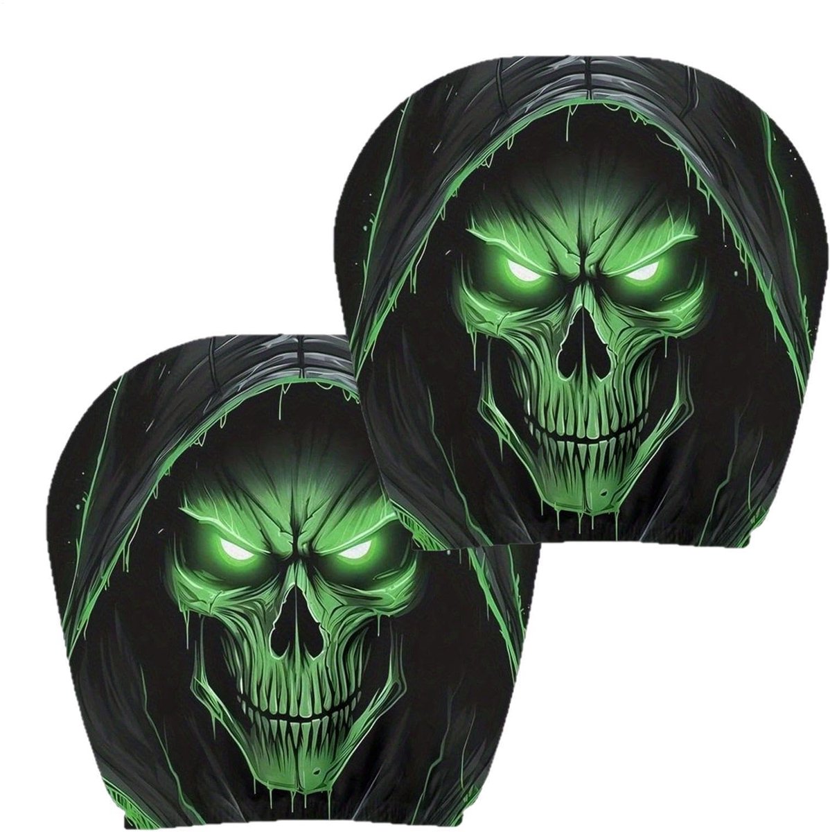 Elzusha - Halloween Hoofdsteunhoezen 2 Stuks voor Auto