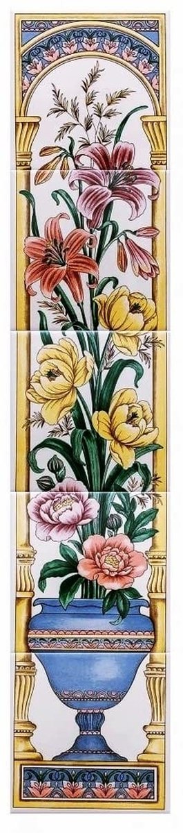 Elzusha - Decoratieve Muurtegels met Victoriaanse Lelies 75cm