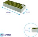 Interieurfilter met afmetingen 192mm x 75mm x 35mm, groen met zichtbare filterlagen en logo AllSpares.