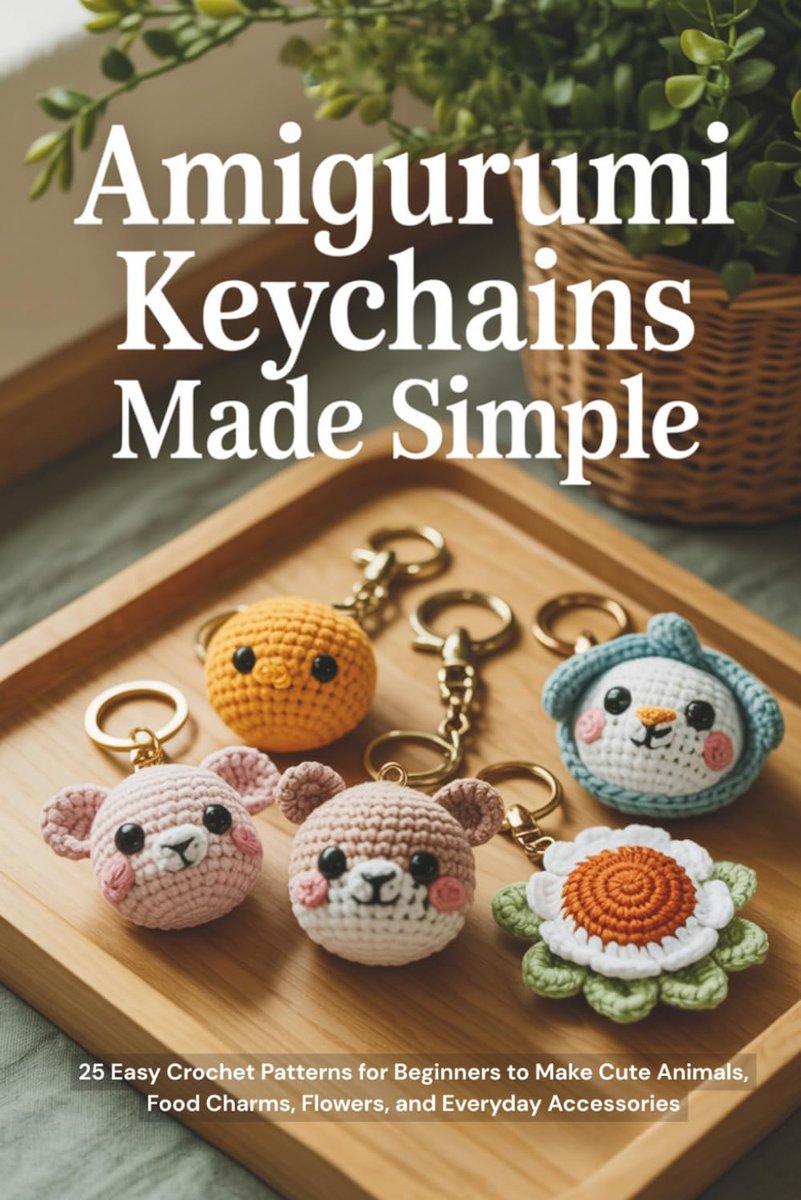 Keychains Made Simple: 25 Easy Crochet Patterns for Beginners to Make Cute Animals, Food Charms, Flowers, and Everyday Accessories