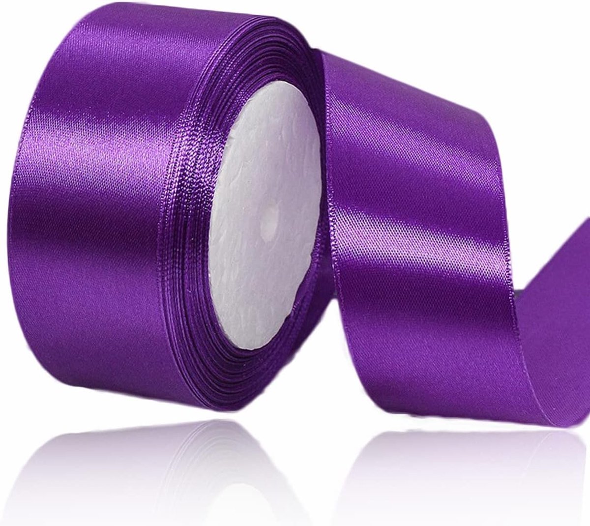 Lint 40mm, 23 meter paars satijnen stof cadeaulint voor knutselen, cadeauverpakking, ballonnen, bloemstuk, cakedecoratie, haarstrikjes, naaien, baby-shower en bruiloft feest