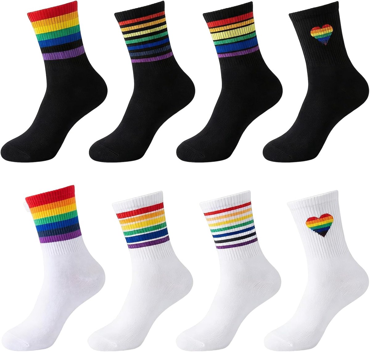 Sokken, maat 39-42, kleurrijke regenboogtennissokken, verschillende designs, voor parades, sport, hardlopen en dagelijks gebruik