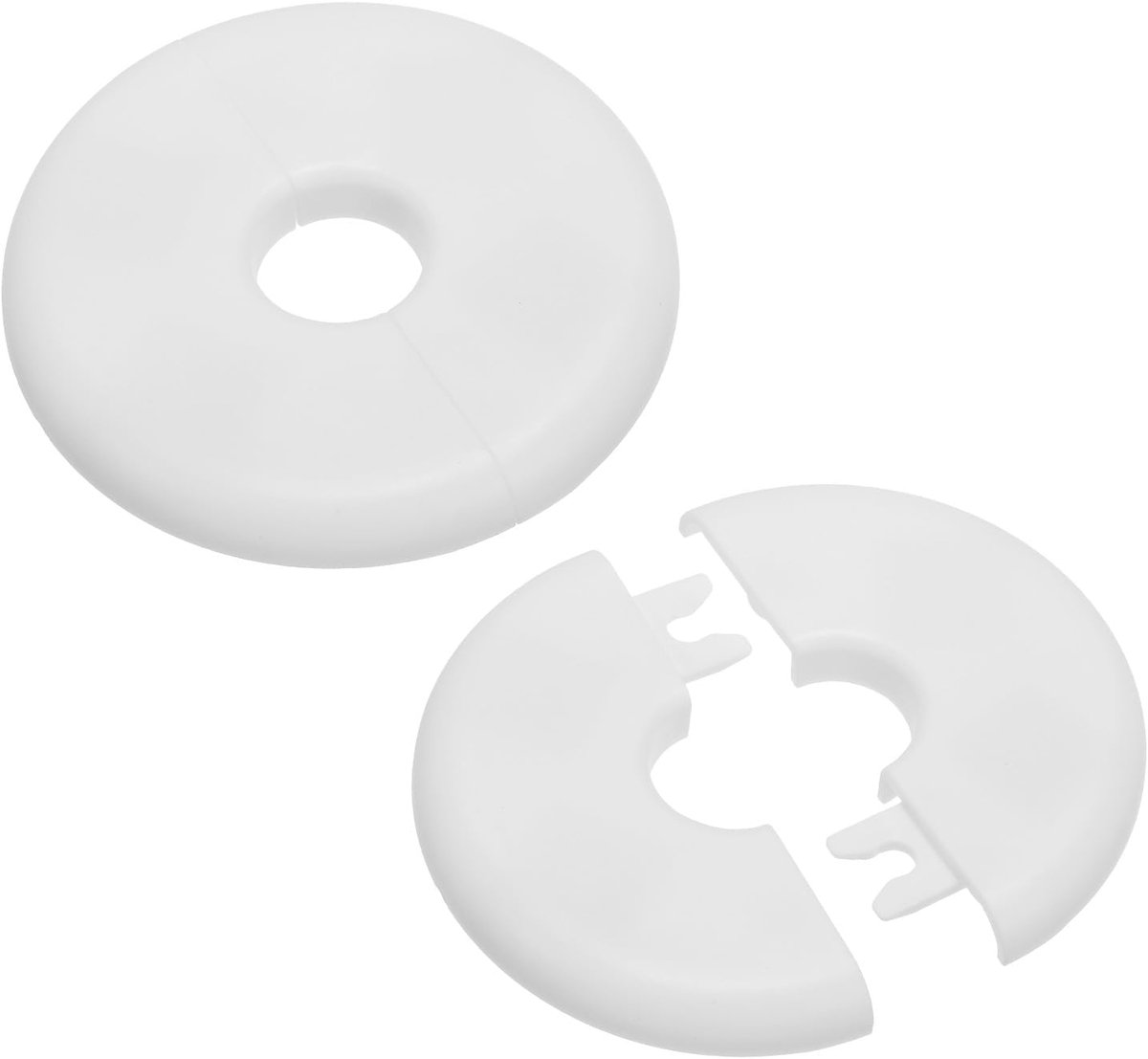 Muur splitflens 16,5 mm, 2 stuks ABS ronde zelfklevende rozet plaat gespen, waterpijphoes voor keuken, badkamer, arm, pijpkraan, decoratie, wit