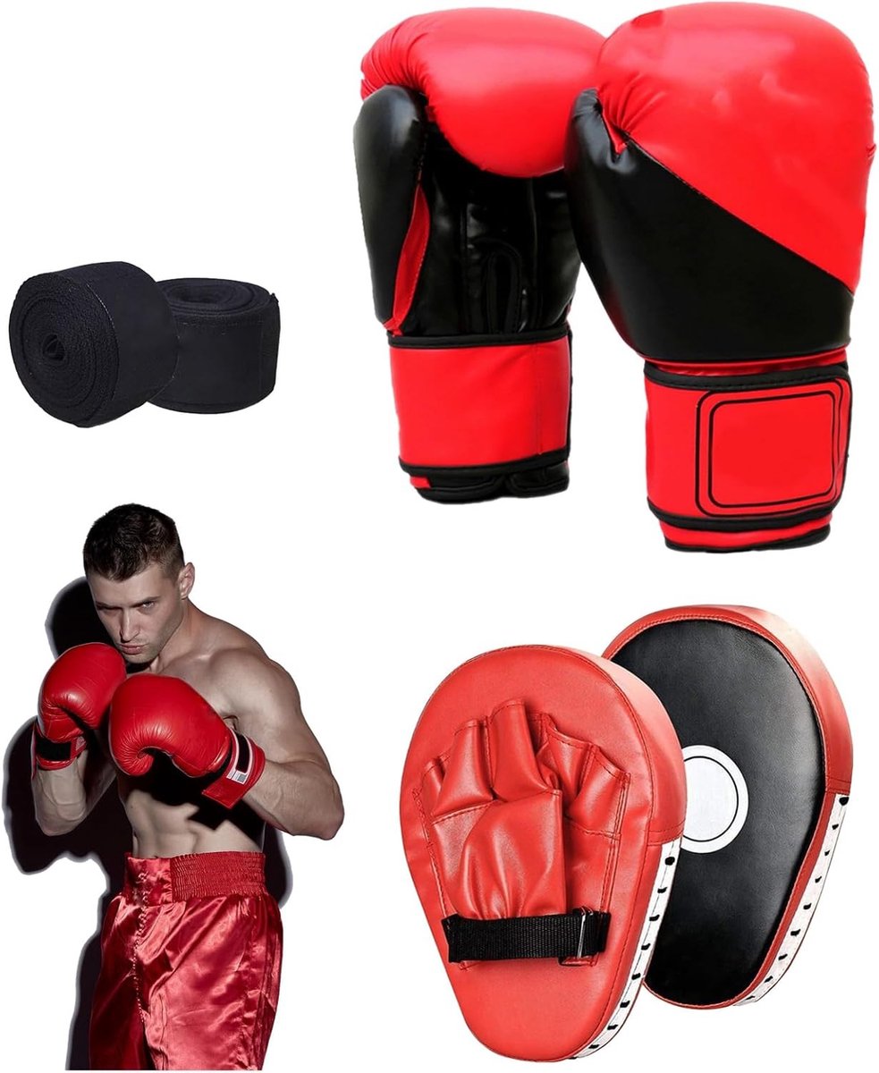 Complete Boxing Training Set voor Kinderen met Muay Thai Handschoenen, Pads en Kickboxing Accessoires - Ideaal voor Beginners en Thuistraining