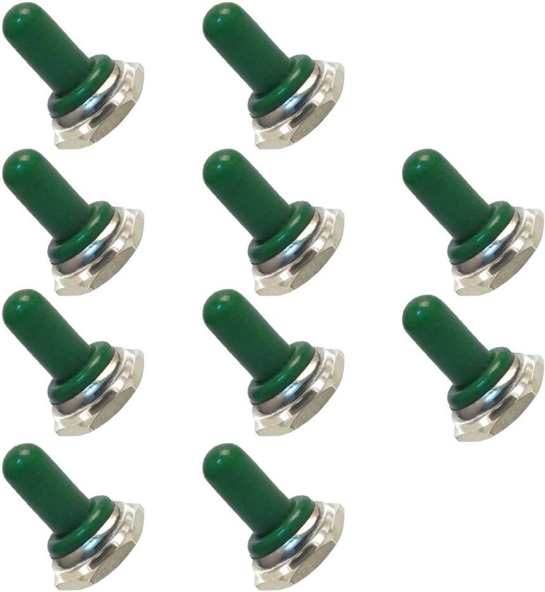 SnelShoppen - 10 Stuks 12mm Groene Rockerschakelaar Waterdichte Bescherming Rubberen Kap voor Auto, Vrachtwagen, Boot