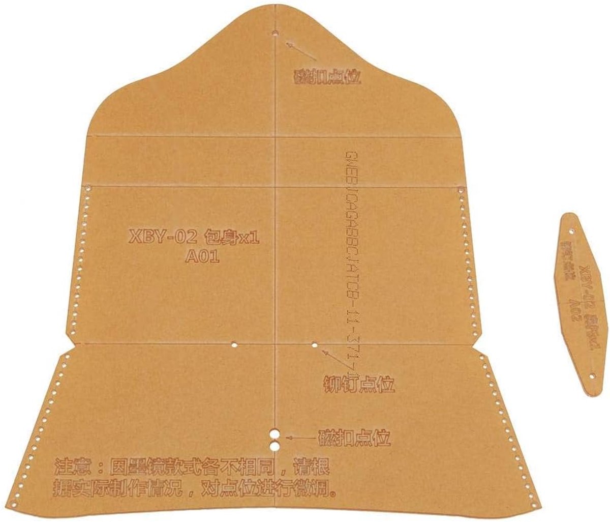 SnelShoppen - Hoogwaardige Acryl Template Set voor Leren Accessoires - XBY-02 - Precisie Snedes voor Leer - Lichtgewicht en Duurzaam - Ideaal voor Bri