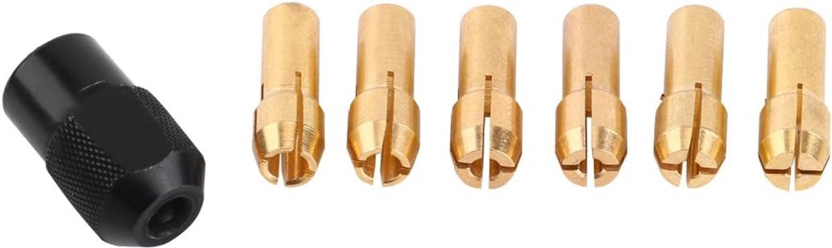 SnelShoppen - 6 Stuks Collet Chuck Sleeves voor Rotatietools - Grijpcapaciteit 1.0mm-3.2mm - M8 0.75 - Perfect voor Elektrisch Slijpen en Frezen