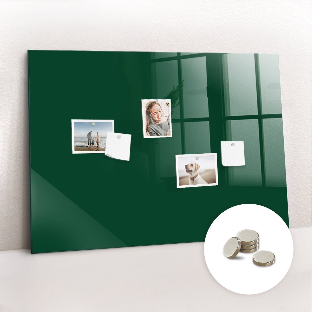 Tulup Glassboard - Kleur: flesgroen Magneetbord - 100 cm x 70 cm - Magnetisch Bord - Industrieel Wandbord - Magneetbord Foto Groente - Inclusief Gratis Magneten - Memo Bord - Magneetbord Design