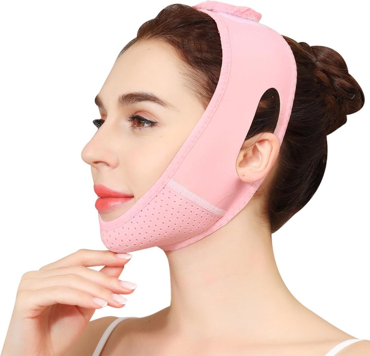 SnelShoppen - Herbruikbaar V-Lijn Masker, Slankende Band, Gezichtstape, Dubbele Kin Verwijderaar, Lifting Masker, Kinband, V-Vormig Slankend Gezicht M