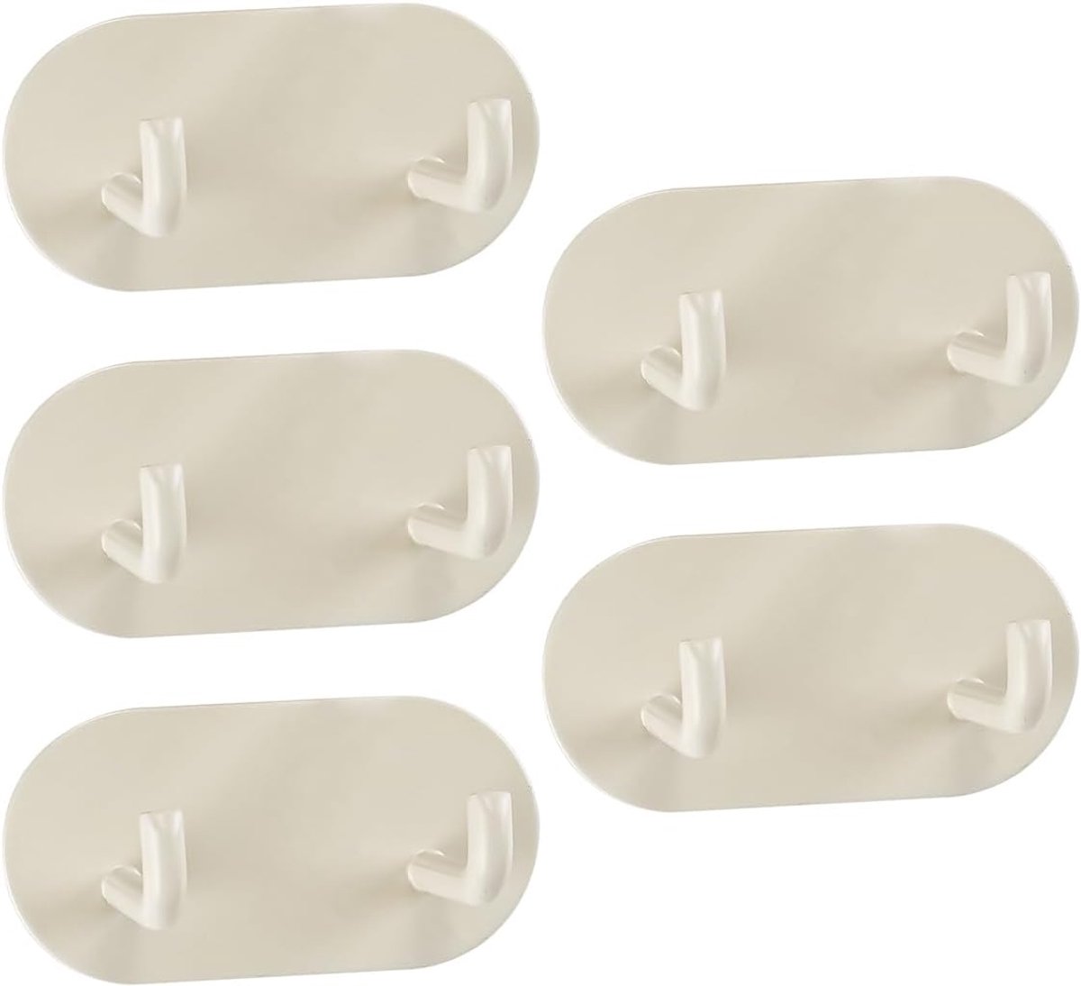 SnelShoppen - Handdoekhangers (5 stuks) zonder boren, zelfklevende haken, extra sterk, roestvrij, modern design, wandhaken, handdoekhaken, badkamer