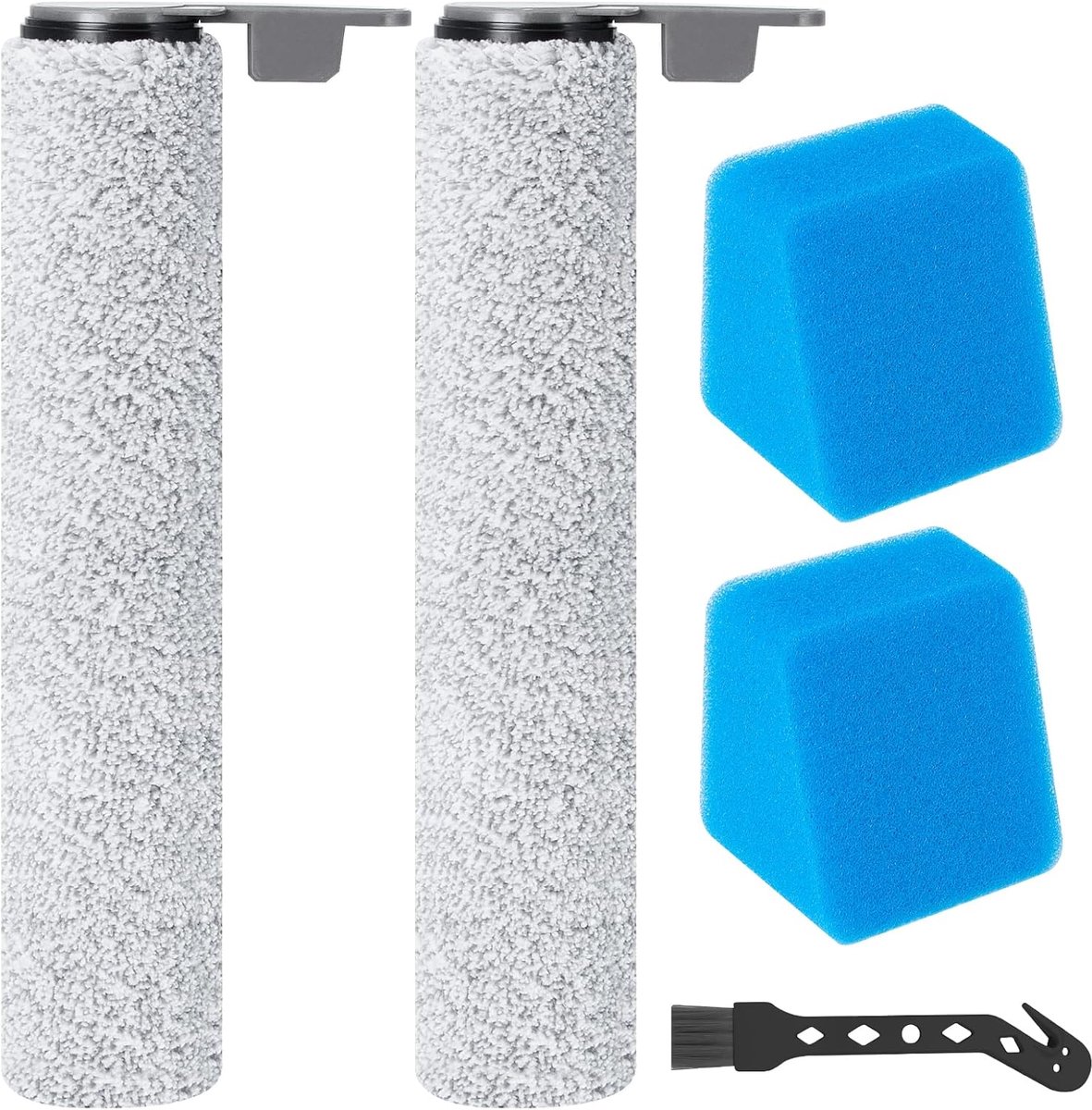 SnelShoppen - Roller Borstel en Filter Accessoires Set voor JONR ED12 Pro Nat/Droog Stofzuiger, Inclusief 2 Borstels, 2 Filters, 1 Reinigingsborstel,