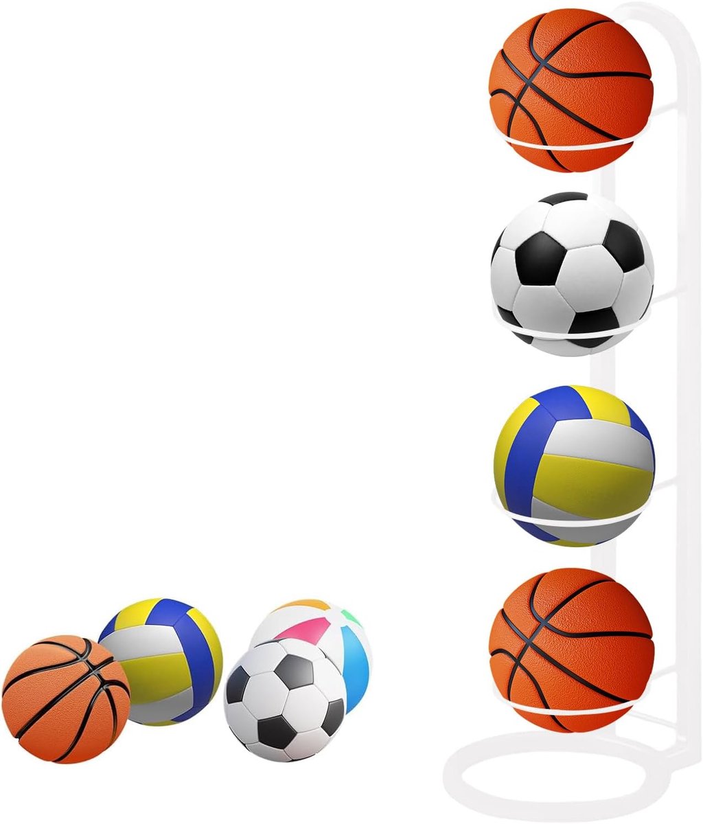 SnelShoppen - Ballenstandaard, Ballenrek, Verticale Ballenopslag, Stabiele Ballenhouder voor Voetbal, Basketbal, Volleybal, Ruimtebesparend, Duurzaam,