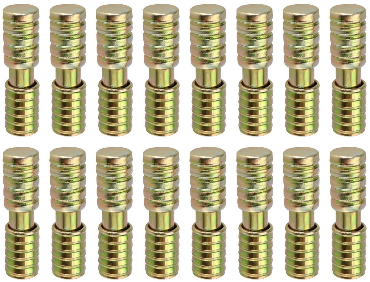 SnelShoppen - 16 Paar Carbon Staal Uitlijnpluggen voor Trein Plinten, Geschikt voor 8mm Diameter Gaten, Perfect voor Modelbouw en Timmerwerk