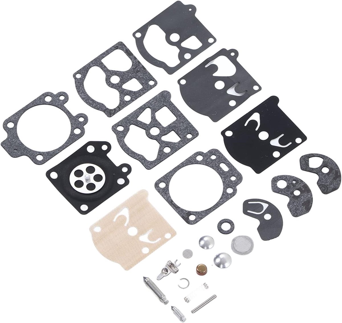 SnelShoppen - Carburettorgasketset voor Walbro K10 WAT WA WT serie, hoogwaardige papier en ijzer, inclusief montage- en papieren gasket, voor grasmaai