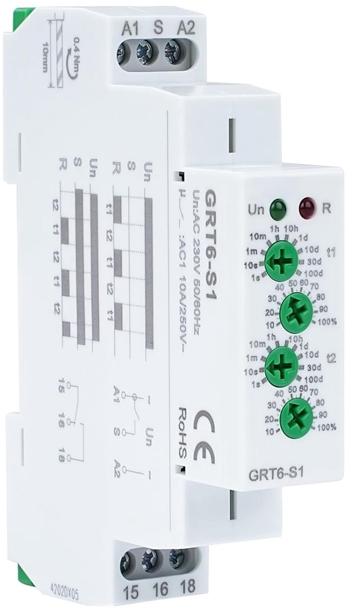 Buyweek GRT6-S1 Multifunctional Time Relay, Bicycle Delay Relay, Asymmetric Time Relay, Repeated Bike On/Off Time - ShopVlot