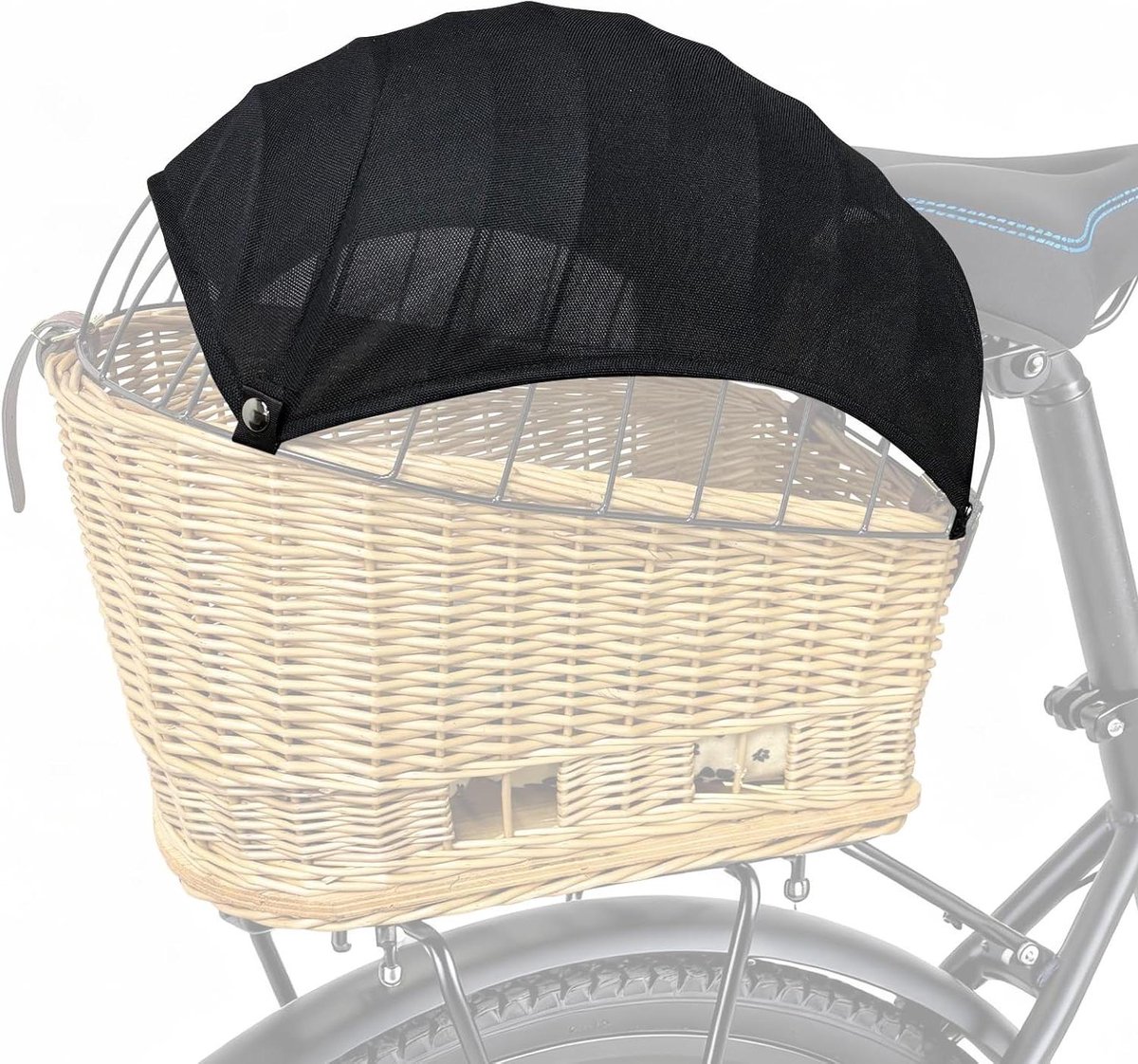 Zonnezeil Fietsmand - Hondenmand Accessoire - Bescherming Honden - Ademend Materiaal - Klein - Zwart